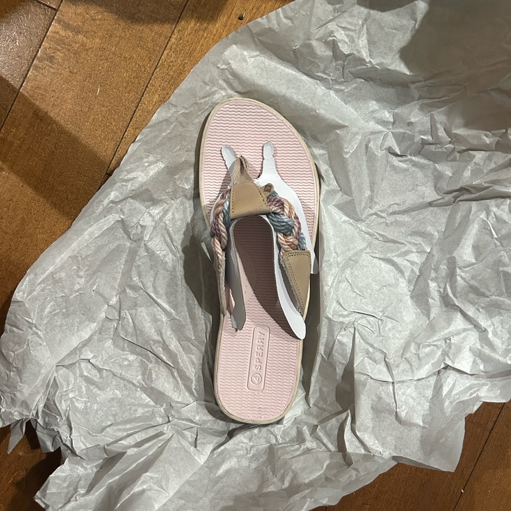 NIB Sperry Parrotfish Braided Sandal Flip Flop Thong Sandals, Flat Heel 6.5 - Picture 8 of 8